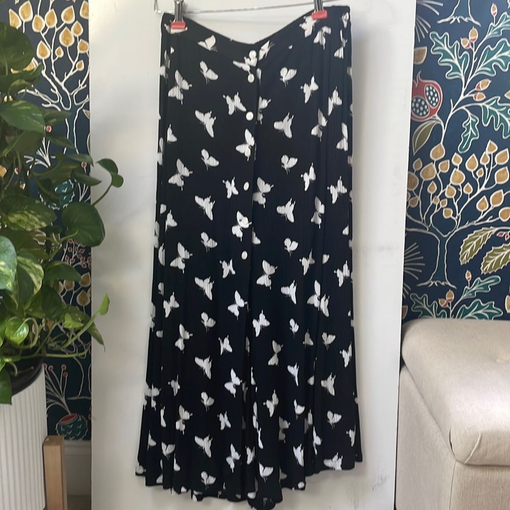 14-16 Jacque and Koko Vintage Black Butterfly Maxi Skirt